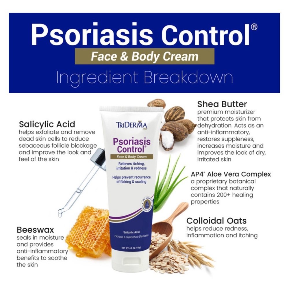 TriDerma Psoriasis Control Face & Body Cream - 4.2 oz